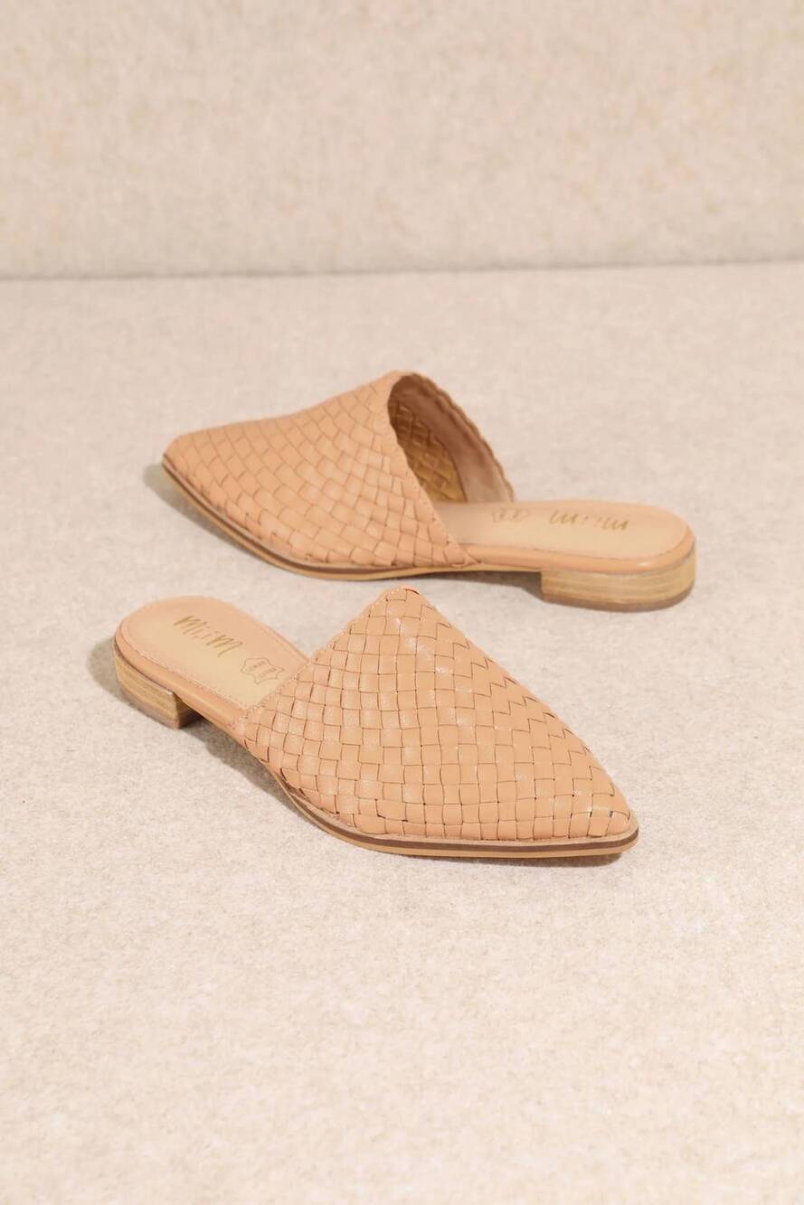 NEW MIIM women's alice woven slide in pink nude